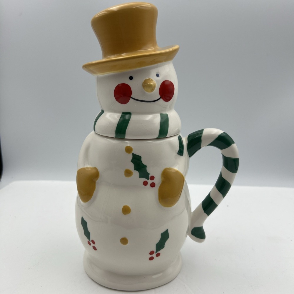 Temp-Tations Presentable Ovenware‎ by Tara 2 Piece 12oz Snowman Mug Holiday Cup